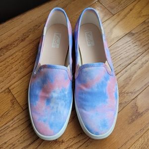 Keds Champion Pink/Blue Tie Dye Canvas Slip-On Sneakers 5.5